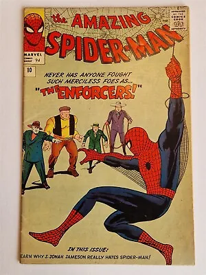 Buy Amazing Spider-man #10 Vg+ (4.5) March 1964 1st App Enforcers Marvel Comics ** • 399.99£